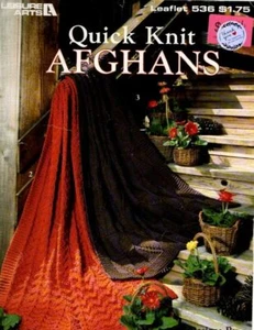 VINTAGE 1987 LEISURE ARTS QUICK KNIT AFGHANS 4 DESIGNS - Picture 1 of 2