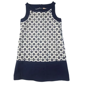 Gymboree Girls Sleeveless Shift Dress Sz 10 Knee Length Keyhole Navy Dots - Picture 1 of 6