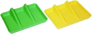Juego de 2 platos de jabón Tupperware cuchara descansos cocina pequeños tesoros amarillo verde - Imagen 1 de 4