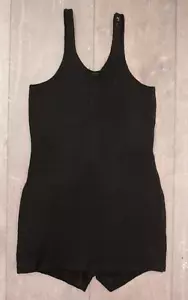 VTG Women's 20s Black Wool Swimming Suit Sz M 1920s Swimsuit J.C. Penney - Picture 1 of 13