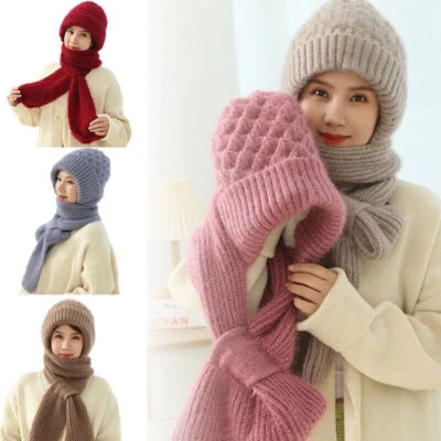 Integrated Ear Protection Windproof Cap Scarf Knitting Thickening Hat Winter Hat