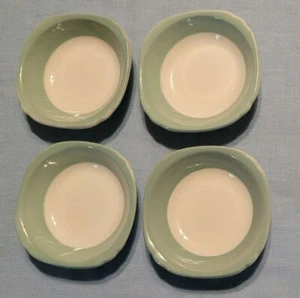 Walker Restautant Ware 4 Fruit Dessert Bowls Teal Green with rim - Picture 1 of 3