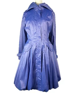 M Edwardian Collar style bubble frock coat blue Cyberpunk runway - Picture 1 of 5
