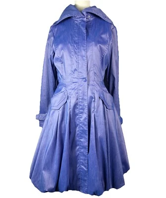 M High Collar bubble frock coat blue Cyberpunk runway Goth - Image 1 of 4