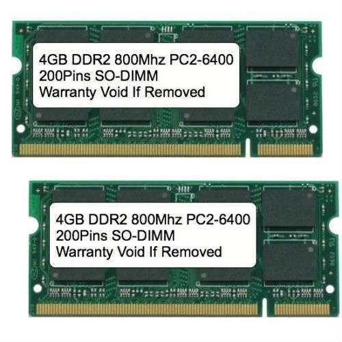 8GB Kit 2x 4GB DDR2 800 MHz PC2-6400 Sodimm Memory for IBM Lenovo HP Dell Laptop - Image 1 of 1