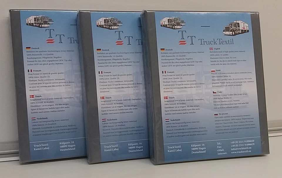 Scania / Volvo - LKW Bettlaken 200 x 70/80 x 14 cm - Farbe grau - Bild 1 von 3