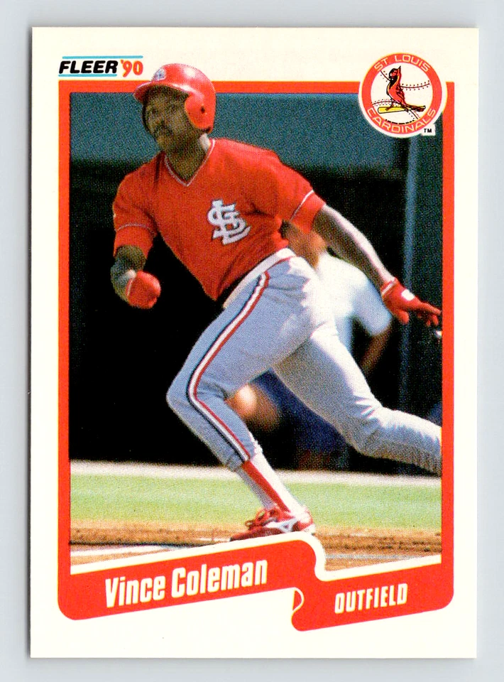 1990 Fleer Card, #245 Vince Coleman, St. Louis Cardinals Hall of Fame - Image 1 of 3