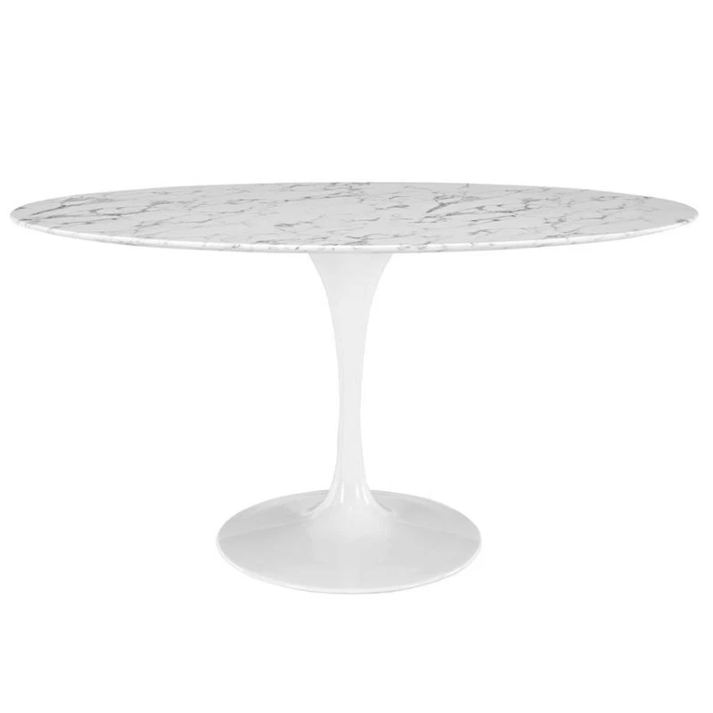 Modway (EEI1135WHI) Lippa Marble 60" Oval shaped Dining Table - White
