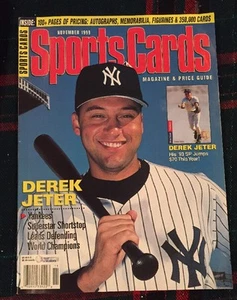 Revista de tarjetas deportivas y guía de precios de noviembre de 1999 Derek Jeter en portada - Imagen 1 de 2