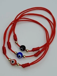 3 x rote Schnur Kabbala Armband Böser Blick Glück Schutz Geschenk Männer Frauen - Bild 1 von 11