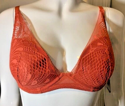 Nuevo Sujetador Passionata Contorno de Encaje Nuevo con Etiquetas 30DD Color Llama Foto 1 de 3