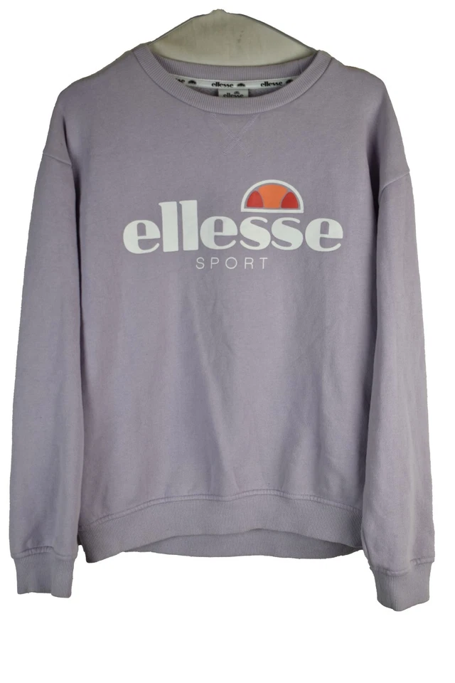 Ellesse Sport Womans Lilac Purple Crewneck Sweatshirt Jumper Size 10 Cotton Blen - Image 1 of 4
