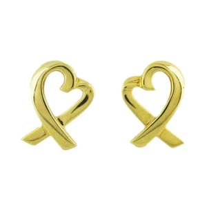 Auth Tiffany and Co. Loving Hearts Earrings 18 K Yellow Gold Fast Shipping - Picture 1 of 22