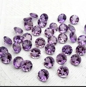 Natural Amethyst 100 Pieces 3mm Round Brilliant Cut Loose Gemstone For Jewelry - Picture 1 of 1