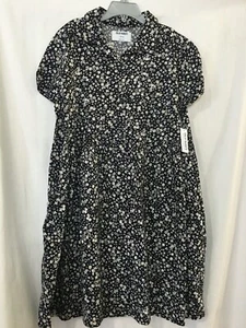 NWT Old Navy Floral Dress Girl Black and White Large With pockets - Picture 1 of 4