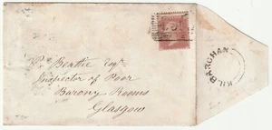 1858 JOHNSTONE 1d STAR & UDC KILBARCHAN TO INSPECTOR OF POOR P BEATTIE GLASGOW - Picture 1 of 2