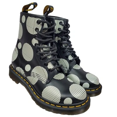 Ботинки в полоску Dr Martens 1460 черные в горошек - Изображение 1 из 4