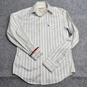 Camisa Ezra Fitch Clásica a Rayas con Botones Talla S Rojo Alce Logo Algodón Informal - Imagen 1 de 10
