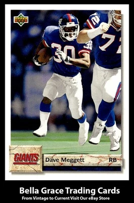 1992 Upper Deck Dave Meggett #265 New York Giants NFL Football - Image 1 of 2