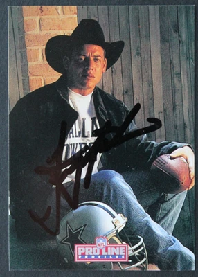 Troy Aikman Dallas Cowboys Signed Card 1992 Pro Line Portaits Autograph Card JSA - Image 1 of 4