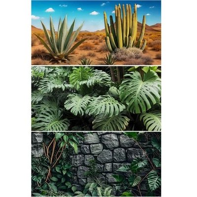 3 Pcs Reptile Background for Terrarium 40 Gallon Bearded Dragon Tank Background - Image 1 of 4