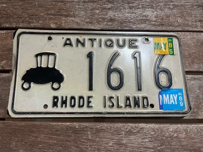 Placa de licença antiga de Rhode Island 1985-89 1616 - Imagem 1 de 2