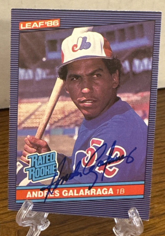 Hoja 1986 clasificación canadiense novatos Andrés Galarraga #27 (RC, AU) Foto 1 de 2