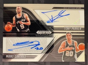 2024-25 PANINI PRIZM BLACK TONY PARKER / MANU GINOBILI SPERONI DUAL AUTO SP - Foto 1 di 2