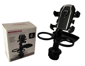 Automotive Multi-Purpose Adjustable Cup Holder Mount Phone Stand With Swivel Tra - Photo 1 sur 4