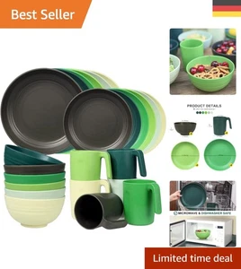Leichtes und stapelbares Camping Geschirr Set - Ideal für Picknick und BBQ - Bild 1 von 10