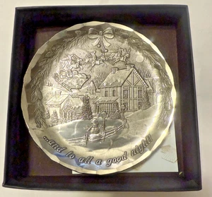 Wendell August Forge Coaster And to All a Good Night 4.5" Christmas Scene Alum. - Picture 1 of 4