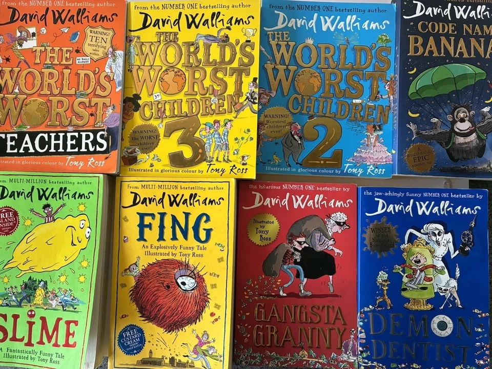David Walliams Kids/ Teens Bulk Mixed Lot Of 8 Books - image 1 of 4