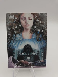 Topps Star Wars Galaxy Chrome Sketch Card By Ashley Marsh - Padme and Vader - Picture 1 of 10