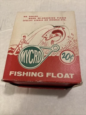 Vintage Mycro Fishing Float Bobber Double-Eye Complete In Store Display Box NOS - Image 1 of 4