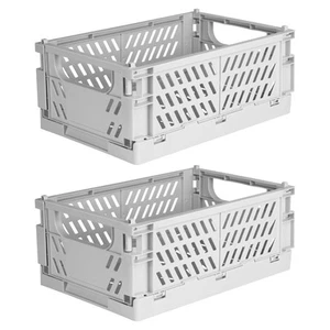 2-Pack Mini Foldable Plastic Baskets for Organizing and Storage, Collapsible ... - Picture 1 of 8