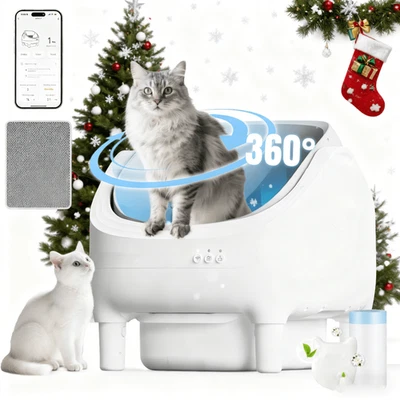 DEVOKO Automatic Self-cleaning Litter Tray Fully open Design Cat-friendly App-controll