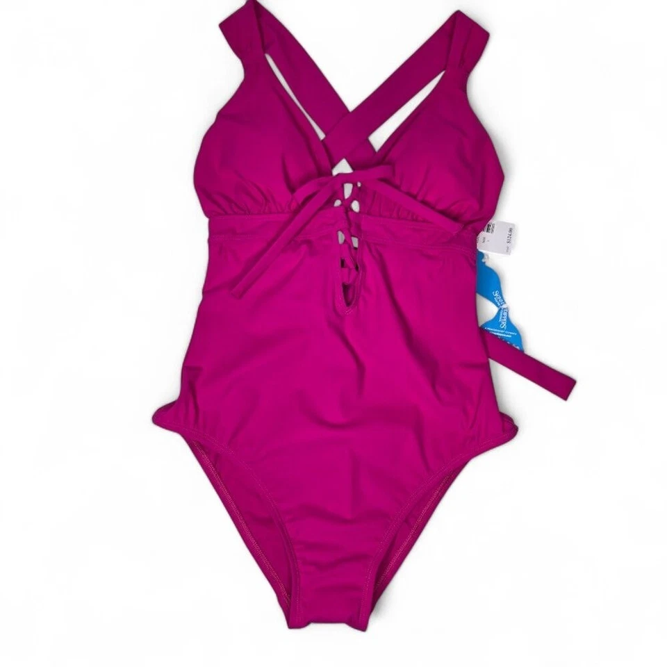 Nuevo con etiquetas Traje de baño de una pieza Miraclesuit Skinnydippers Jelly Beans Melocotón boina rosa S Foto 1 de 4