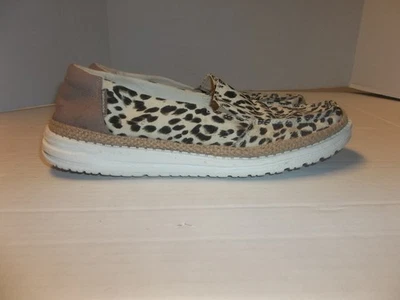 Zapatos planos Hey Dude con estampado animal de leopardo Lena leopardo angora para mujer 10 EE. UU. Foto 1 de 4