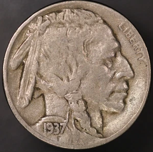 1937 D BUFFALO NICKEL- FRESH FROM ORIGINAL COLLECTION-LOT 9444 - Picture 1 of 2