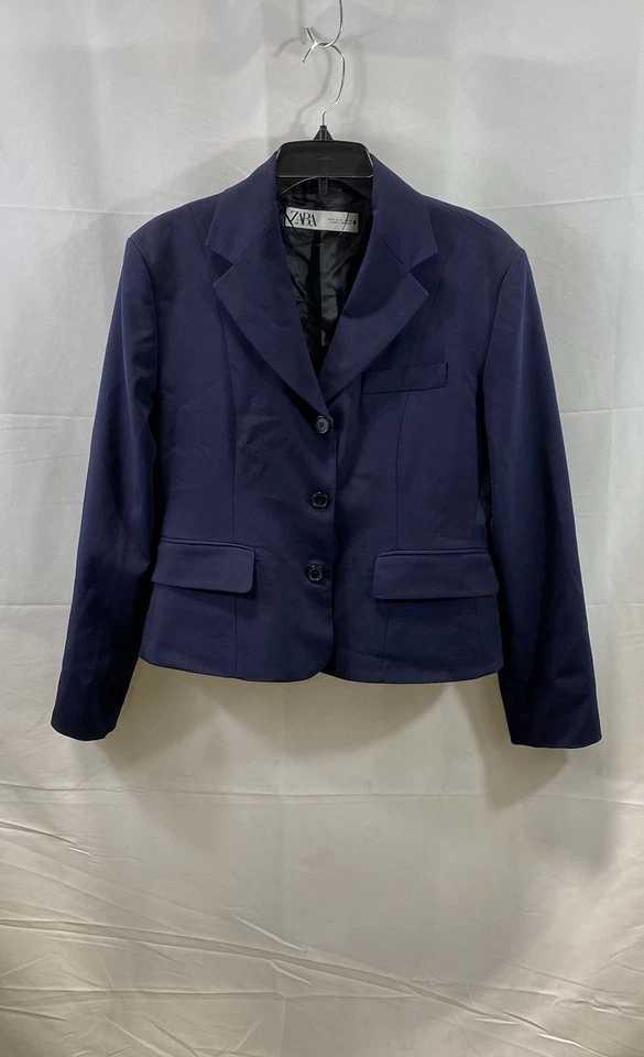 Blazer Traje Para Mujer Zara Azul Viscosa Elastizado Talla Mediana Nuevo Con Etiquetas Foto 1 de 4