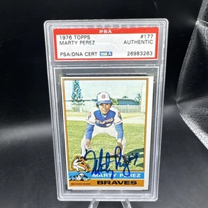 1976 Topps Marty Perez PSA DNA Authentic Auto Braves Signed Autograph - Picture 1 of 2