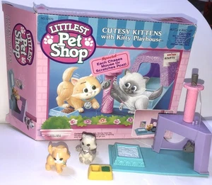 Kenner Littlest Pet Shop LPS 1992 Cutesy Kittens Kitty Playhouse Set Completo - Imagen 1 de 10