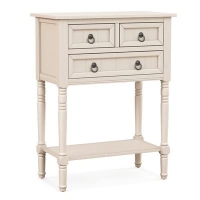 Giantex Entryway Table with Storage, Rustic Small Console w/ 3 Drawers & Open - Image 1 of 4