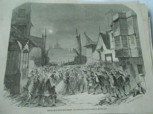 Gravure 1857 - Théatre Les Chevaliers du brouillard dernier acte - Imagen 1 de 1