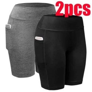 Short Pants Women Sports Yoga Shorts Legging Fitness Workout Exercise High Waist - Picture 1 of 12