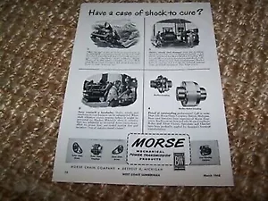 Anuncio impreso vintage c1948 Morse Chain Company embragues, piñones, etc. ~ 8X 11,5 pulgadas - Imagen 1 de 1