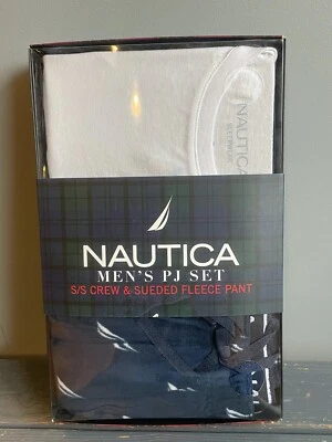 Juego de pijama de gamuza polar Nautica SS rojo marino blanco para hombre * Juego de pijama * XL Foto 1 de 2
