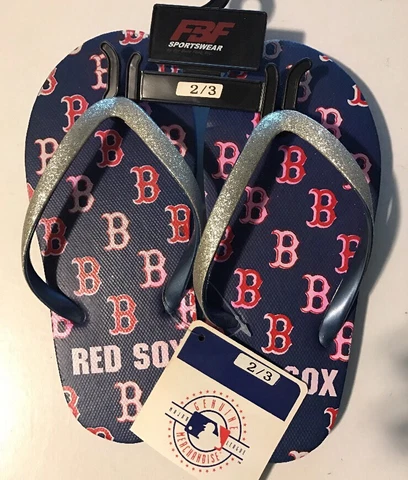Boston Red Sox flip flops Kids size 2/3 Brand New Cover