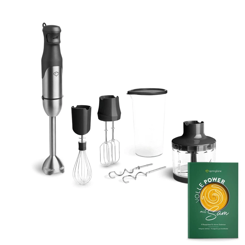 SPRINGLANE Edelstahl Stabmixer Set Sam 800 W Pürierstab inkl. Pürierstab Behä... - Bild 1 von 4