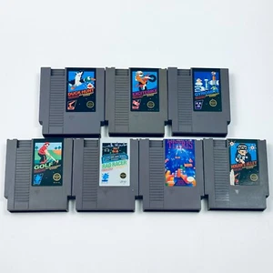 7 Nintendo NES Black Box Game Lot - Gyromite, Golf, Hogan's Alley, Excitebike - Picture 1 of 4